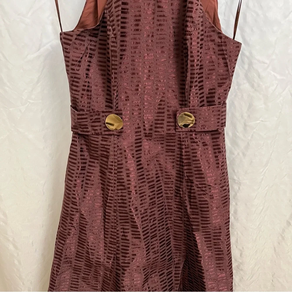 ANTHROPOLOGIE | KEEPSAKE THE LABEL NWOT HALTER NECK PRINTED FLARE DRESS SMALL - Picture 4 of 10